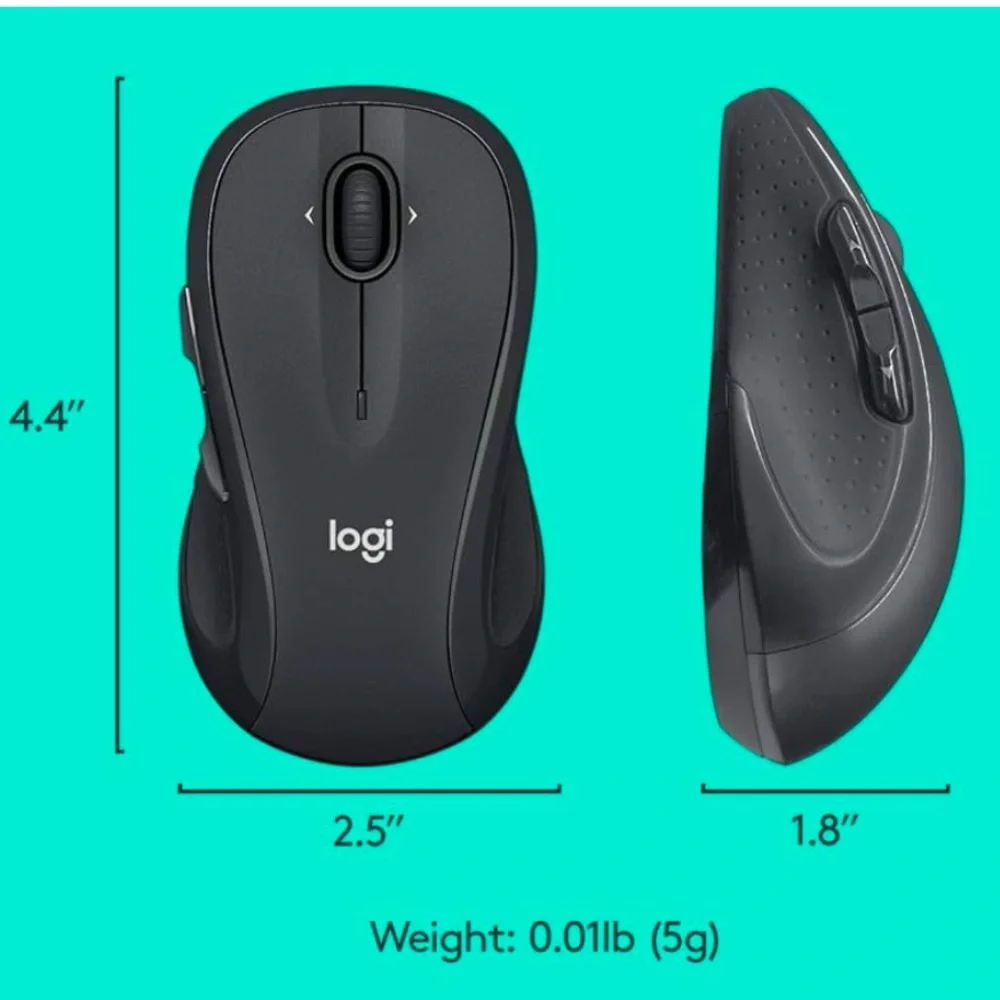 Logitech M510 Wireless Ergonomic Mouse + K400 Plus Wireless Keyboard Black